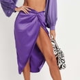 thumbnail image 2 of ZVNAΖH Clearance 2025! Skirts for Women Summer Skirts Wrap Hip Short Skirt High Waist Zipper Split A-Line Solid Color Half-body Skirt, 2 of 5