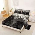 thumbnail image 2 of Feelyou Spooky Western Castle King Sheets, Halloween Bat Tree Bedding, Black Gray, 4pcs, 1 Flat Sheet, 1 Fitted Sheet and 2 Pillowcases, 2 of 5