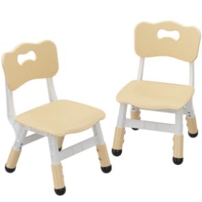 Kids Chairs Set of 2, Toddler Chairs with 3 Level Height Adjustable for Ages 2 - 6,Plastic Kids Chair