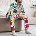 thumbnail image 7 of Sikiie London Symbols Mens Pajama Set, Soft Warm Long Sleeve Sleepwear, Cozy Button-Down Pjs for Men-XX-Large, 7 of 7