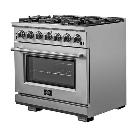 Forno Appliances - Capriasca Alta Qualita 5.36 Cu. Ft. Freestanding Single Oven Gas Range with Convection Oven - Stainless Steel
