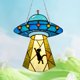 thumbnail image 5 of Xihbxyly Colgante de Nave Espacial Azul, Diseño de Disco Acrílico 2D, Divertido Adorno para Ventana, Decoración Única para Porche, para Uso En Interiores y Exteriores, Regalo Divertido para Amantes D, 5 of 6