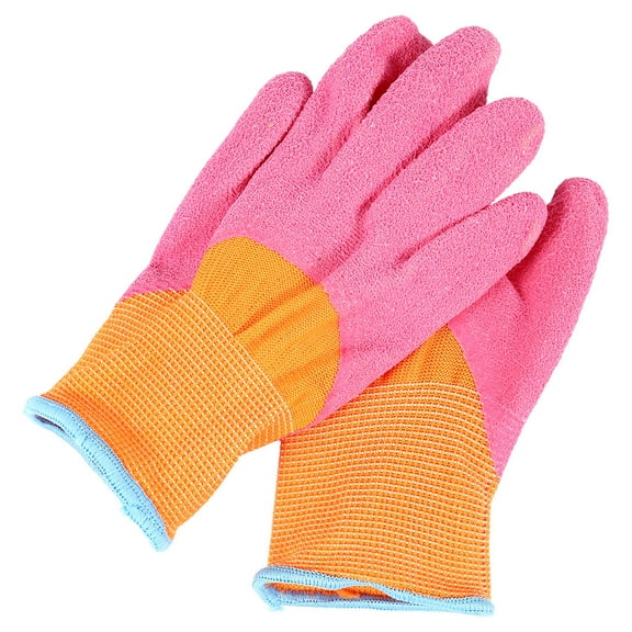 NICEXMAS 1 Pair Toddler Gardening Gloves Pink Polyester Wear-resistant