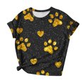 thumbnail image 4 of Plebaso T-Shirts Imprimés pour Femmes Col Rond Dégradé Manches Courtes Mode Ample T-Shirts pour Femmes, 4 of 4
