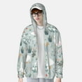 thumbnail image 4 of Kll Goose And Doodle Flowers Print Men'S Women’s Upf 50+ Sun Protection Outdoor Hoodie Jacket Long Sleeve Fishing Hiking Performance Shirt- Large, 4 of 8