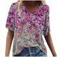 thumbnail image 2 of Pntutb Tallas grandes Mujer Manga corta Impreso Cuello en V Tops Camiseta Blusa Pntutb Pntutb-4074, 2 of 4