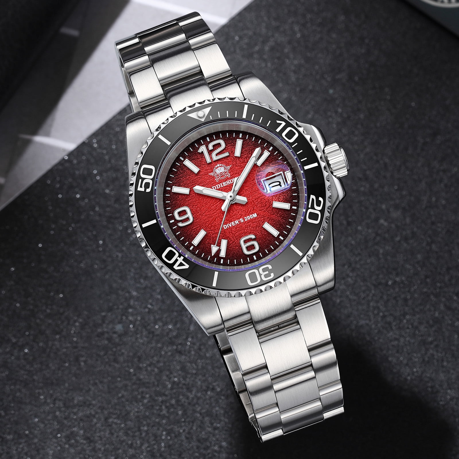 ADDIESDIVE Men's Military Dive Watch -Japanese Quartz, 200m Waterproof, Luxury Quartz Watch Luminous 316L Steel Unidirectional Bezel Analog Watches for Men