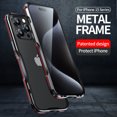 thumbnail image 5 of Decase For iPhone 15 Pro Max,Metal Frame Armor Bumper,Aluminum Frame Metal Bumper Frame Slim Hard Case Cover [Raised Edge Protection],for Apple iPhone 15 Pro Max(2023 Release) 6.7" - Darkblue, 5 of 10