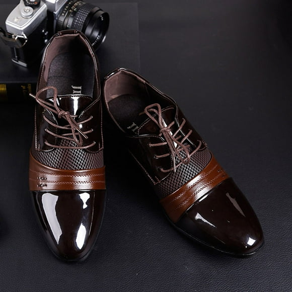 PEONAVET Hommes Dress Shoes Formelle Oxford Chaussures Classique Lacets Derby Chaussures - Solde d'Été