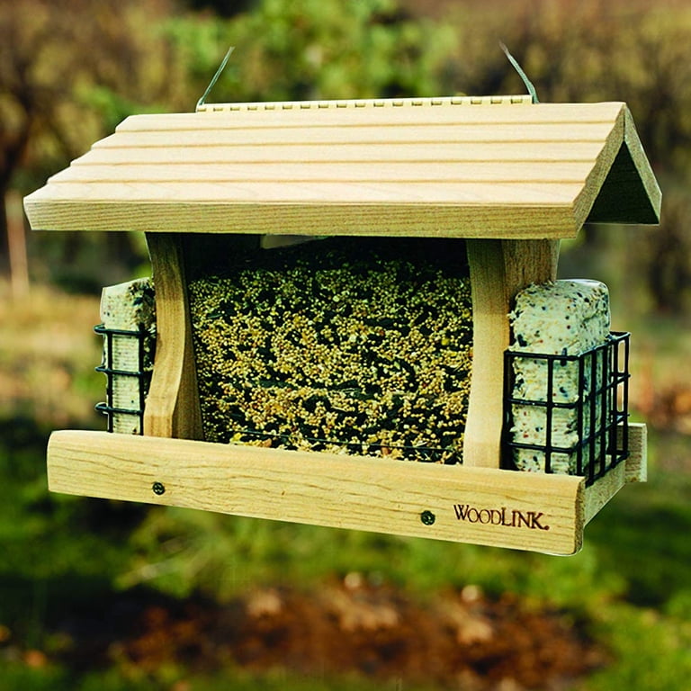 WoodLink, Bird Feeder, Deluxe Wood, 5 lbs seed, dual suet cages