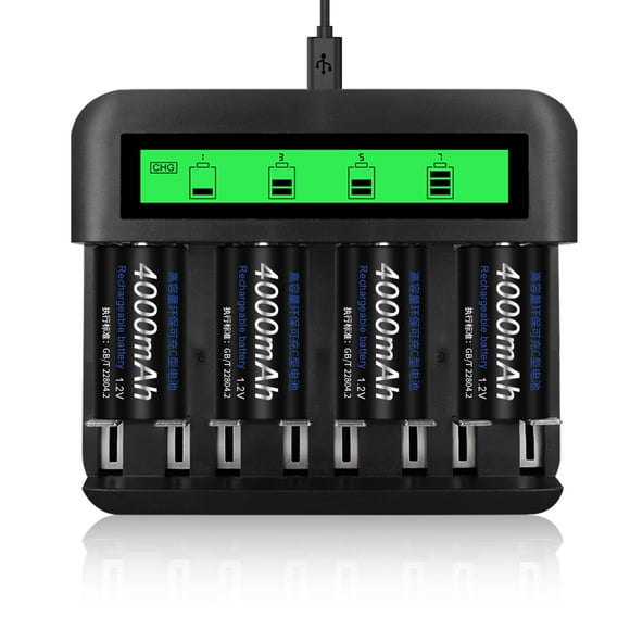 Baterías C recargables CITYORK 5000 mAh (paquete de 4) +cargador