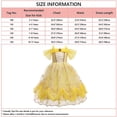 thumbnail image 6 of Little Girls Princess Dress Off Shoulder Yellow Costume Halloween Dress up, 6 of 6