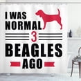 thumbnail image 1 of Ambesonne Beagle Shower Curtain, Dog Lover Motto Affection, 69"Wx70"L, Dark Pink Charcoal Grey, 1 of 3