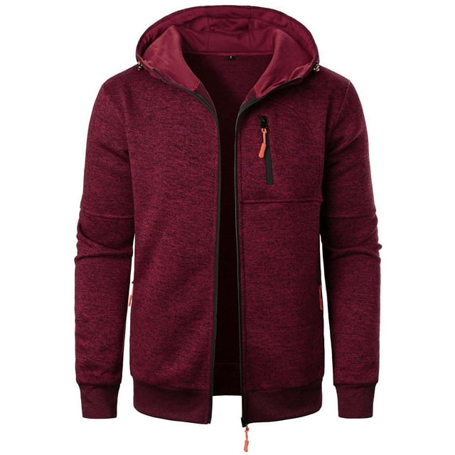 Mens Active Zip Hoodie Sweatshirt with Pockets - Lightweigh Workout Full Zip Track Jacket for Men