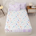 thumbnail image 4 of Manfei Cute Unicorn Animals Zipper Twin Comforter Sets with Fitted Sheet and 2 Pillowcases For Girls,Dreamy Princess Castle Theme Zipper Bedding Set For Kids,Colorful Stars Reversible,4-Piece, 4 of 7