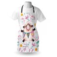 thumbnail image 3 of Modern Apron Watercolor Romantic Design Cartoon Like Sheep and Branches Florals Artful Print, Unisex Kitchen Bib Apron with Adjustable Neck for Cooking Baking Gardening, Multicolor, by Ambesonne, 3 of 3
