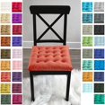 thumbnail image 3 of My Infinity Store 16" Plush Square Tufted Chair Pad/Cushions Tie-Backs (Orange, 2 Piece), 3 of 5