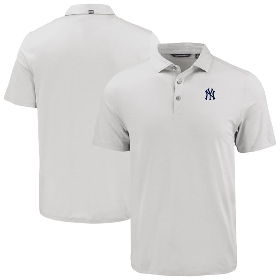 Men's Cutter & Buck White New York Yankees Coastline Epic Comfort Eco Recycled Polo