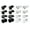 Flat barbell Black, variant on 10 Pairs Stainless Steel 6mm Round Stud Earrings Zirconia Flat Barbell Wholesale-Round CZ earring Black