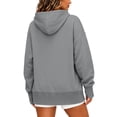 thumbnail image 6 of Enjoytime Hoodies for Women Long Sleeve Solid Color Side Slit Sweatshirt Fall Winter Soft Casual Pullover Hoodie, 6 of 6