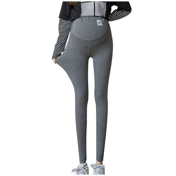 FNFYFH Maternity Leggings Over The Belly Ultra Soft Pregnancy Active Wear for Workout Casual High Waist Yoga Tights