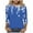 Blue1, variant on Tops for Women Plus Size 3/4 Sleeve Printed V-neck Three Quarter Sleeve T-shirt Plus Loose Top 1-Khaki