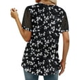 thumbnail image 5 of KISSMODA Womens V Neck Short Sleeve Summer Tops Button Down Pleated Tunic Tops Shirts S-3XL, 5 of 5