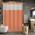 thumbnail image 5 of No Hook Shower Curtain and Liner Set, Terracotta Washable Fabric Shower Curtains for Bathroom, Bathtub, Modern Solid Color Orange Brown Waterproof Bathroom Curtains 72W x 96H, 5 of 9