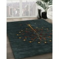 thumbnail image 2 of Ahgly Company Indoor Round Contemporary Dark Slate Gray Green Abstract Area Rugs, 3' Round, 2 of 6