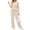 Beige, variant on Two Piece Lounge Sets for Women Vacation Travel Fall Outfits V Neck Tops Wide Leg Pants Matching Sets Women Clothing