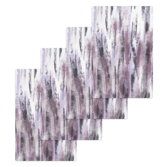 Purple Vintage Kitchen Dish Towels for Drying Dishes Set of 4, Striped Painting Retro Abstract Art Waffle Weave Microfiber Hand Tea Bathroom Towels Quick Dry & Absorbent Towel 15.7x23.6