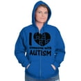 thumbnail image 4 of I Love Someone with Autism Puzzle Unisex Fleece Graphic Zip Up Hoodie Brisco Brands 3X, 4 of 5