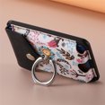 thumbnail image 3 of Dteck Wallet Compatible with MagSafe, Magnetic Phone Wallet Card Holder with Ring Holder Kickstand for Back of iPhone 14/13/12 Series & MagSafe Case,Black with Flower, 3 of 3