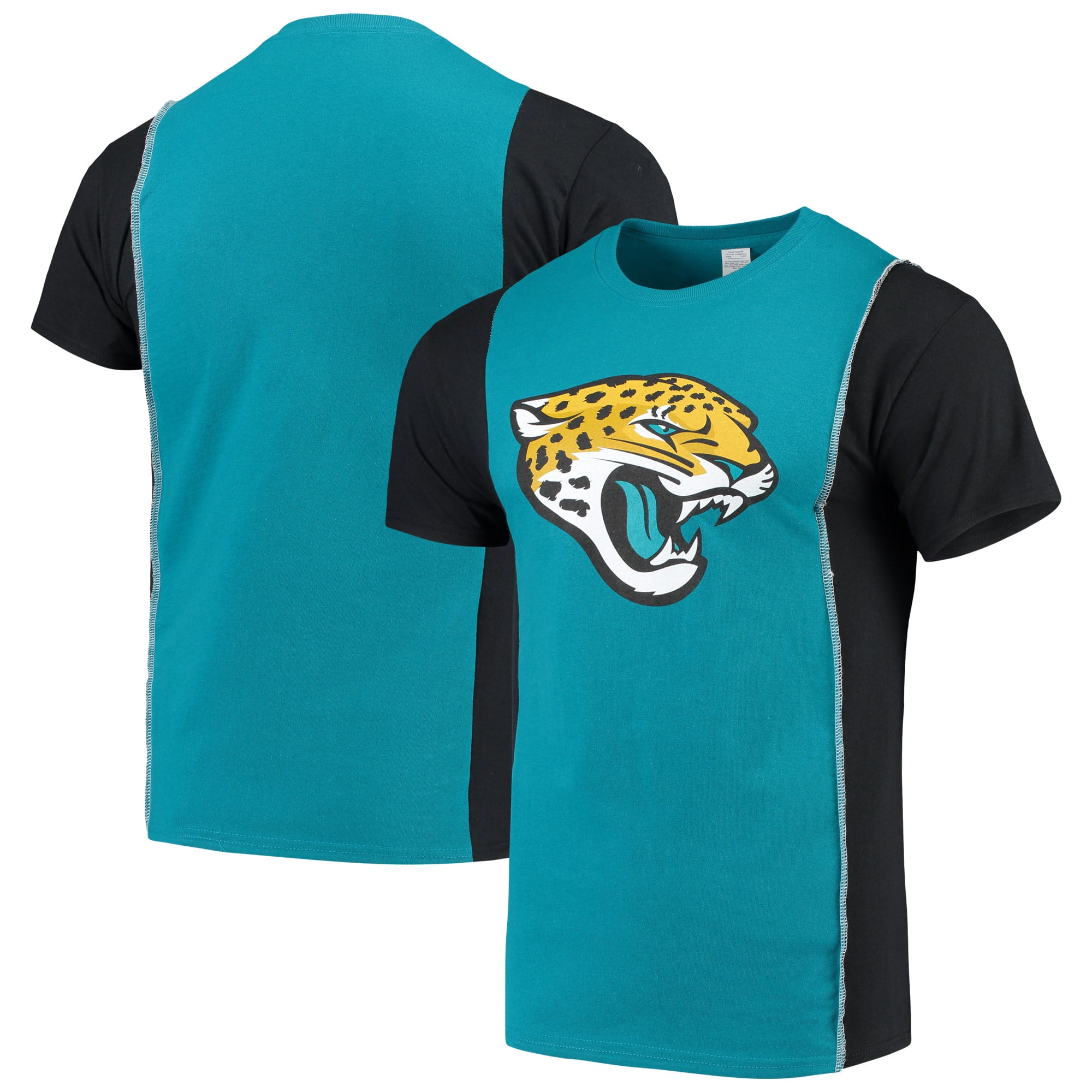 Jacksonville Jaguars Refried Apparel Upcycled Split T-Shirt - Teal