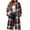 Wine, variant on Baberdicy Women's Plus Size Long Hooded Trench Coat, Warm Plaid Wool Blend Overcoat , Plaid Hooded Trench, Long Wool-Blend Coat, Plus-Size Overcoat Black L
