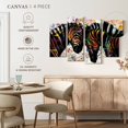 thumbnail image 4 of Elephant Stock Paint Splash Zebras Wall Art - Horizontal Multi Panel Canvas - Living Room Wall Decor - Animal Multi Panel - Black And Red Decor - 24" x 14", 4 of 4