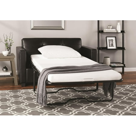 Mainstays Loveseat Sleeper Sofa Twin Black Faux Leather