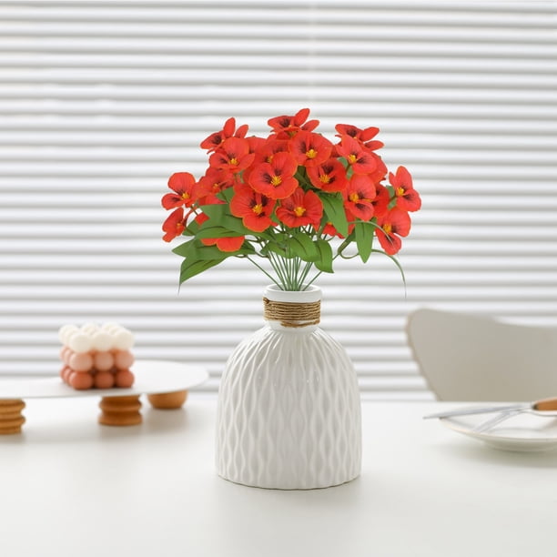 Flores de seda de pensamiento artificial Arreglo floral artificial para decoración de bodas, hogares y hoteles