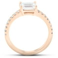 thumbnail image 2 of Pompeii 1 1/2Ct Sideways Emerald Cut Moissanite & Diamond Engagement Ring 14k Rose Gold, 2 of 4