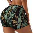 thumbnail image 2 of Kdxio Lilies Flowers Print Workout Shorts for Women Seamless Soft Smooth Gym Yoga Scrunch Active Shorts, 2 of 9