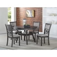 thumbnail image 2 of New Classic Furniture Gia 5-Piece Round Solid Wood Dining Set in Gray, 2 of 7