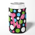 thumbnail image 2 of Letter W Initial Monogram - Polkadots and Pink Can or Bottle Hugger, 2 of 5