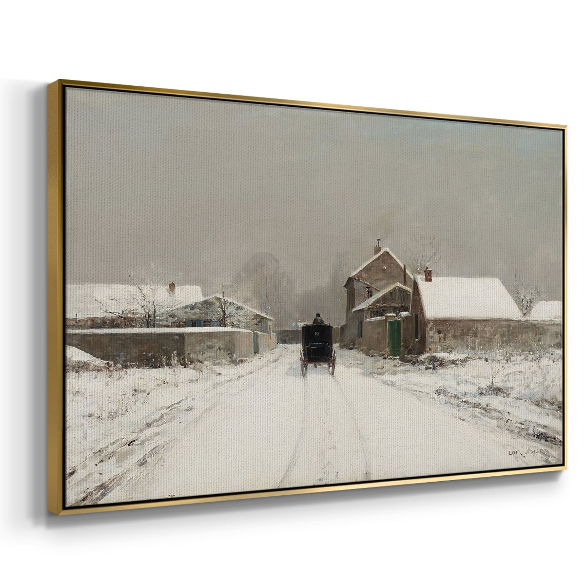 Vintage Animal Print-XXVII By Wexford Home Framed in Gold Wood Gallery Wrapped Canvas 17 in. x 25 in.