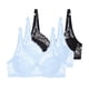 thumbnail image 1 of HongQid 3pcs Womens Underwire Bra Comfort Push Up Bras Buttery Soft Wired Bralette Full Coverage Sport Everyday Bra, 1 of 7