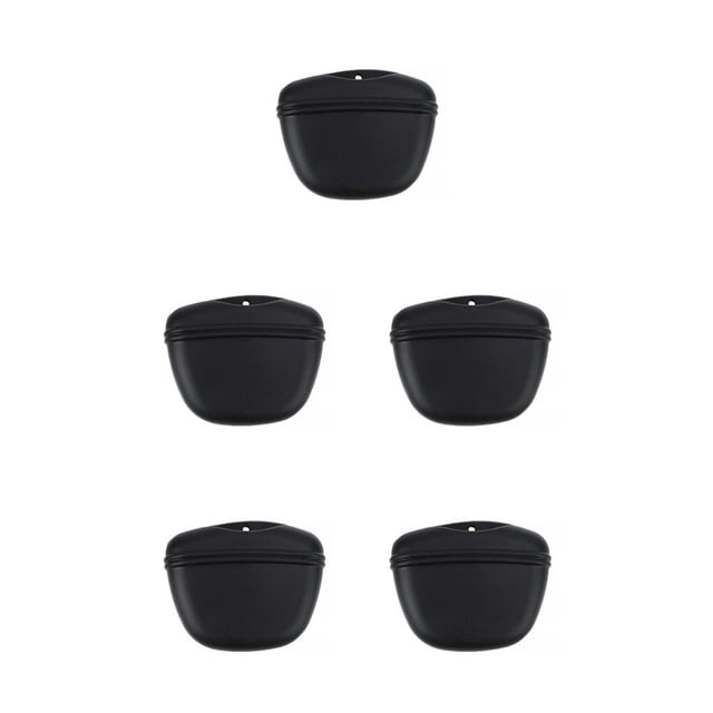 Guardoinrt Pets Training Silicone Elastic Waist Bag Portable Feeding Storage Pouch Container Practicing Food Bags Accessories Black 5Set