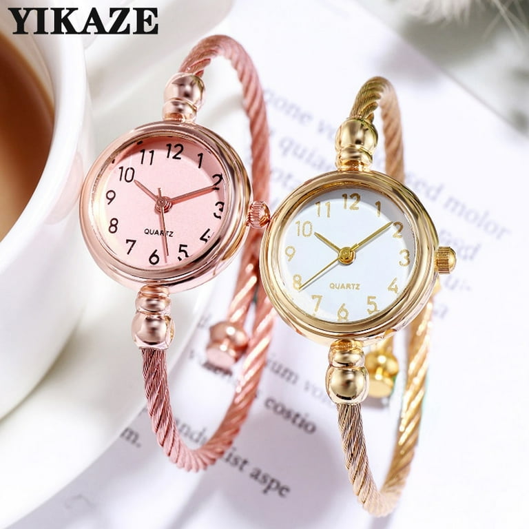 Women Watches Small Gold Bangle Bracelet Watch Stainless Steel Retro Ladies Quartz Wristwatch Clock Fashion Dress Watch Roma Silver black