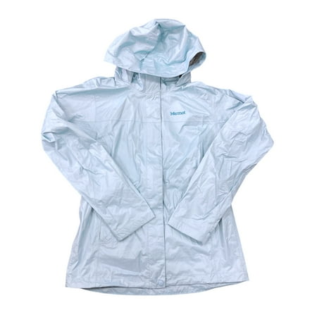 Marmot Women's Precip Eco Full Zip Hooded Rain Jacket (Tide Blue, S)