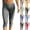 18# Black, variant on Womens Gingham Check Capri Leggings Low Rise Slim Fit Yoga Capris Scalloped Waist Casual Cropped Pants with Side Slit Hem Black S