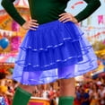 thumbnail image 2 of Ediodpoh Women's Tutu Skirt Solid Color Carnival Puffy Mesh Skirt for Stage Performance and Party Skirts for Women Blue XL, 2 of 5