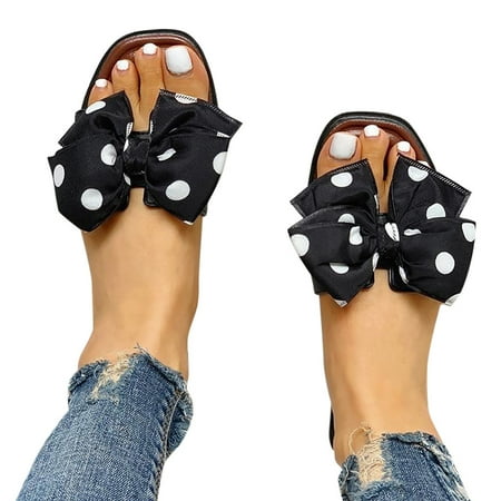 

Cathalem Bohemian Shoes Toe Flat Flip Beach Flops Summer Women s Clip Non-Slip Slippers Women s slipper Long House Slippers Women Black 7.5